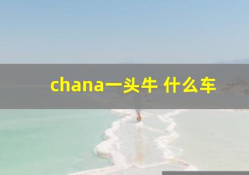 chana一头牛 什么车